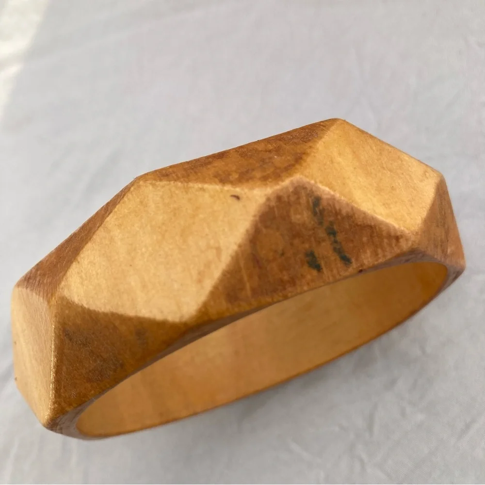 Hand carved Wooden Bangle Bracelet